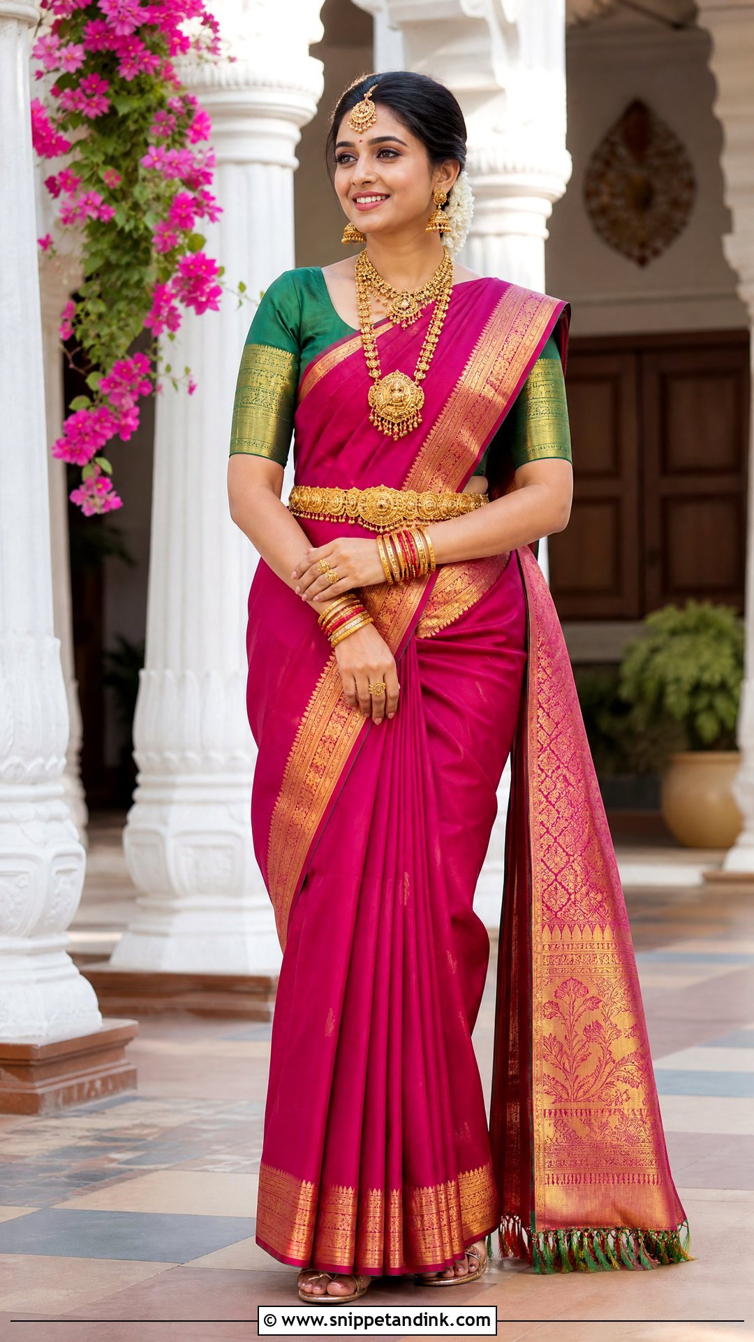 Kanjivaram Silk Saree Wedding Look - Snippet and Ink - 25 Traditional Dress for Wedding Ideas