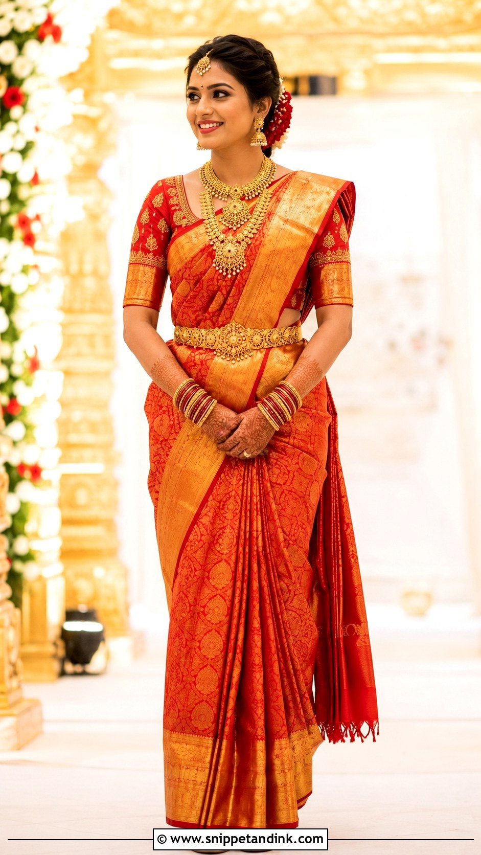 Kanjivaram Silk Saree - Snippet and Ink - 30 Asian Wedding Dress Ideas