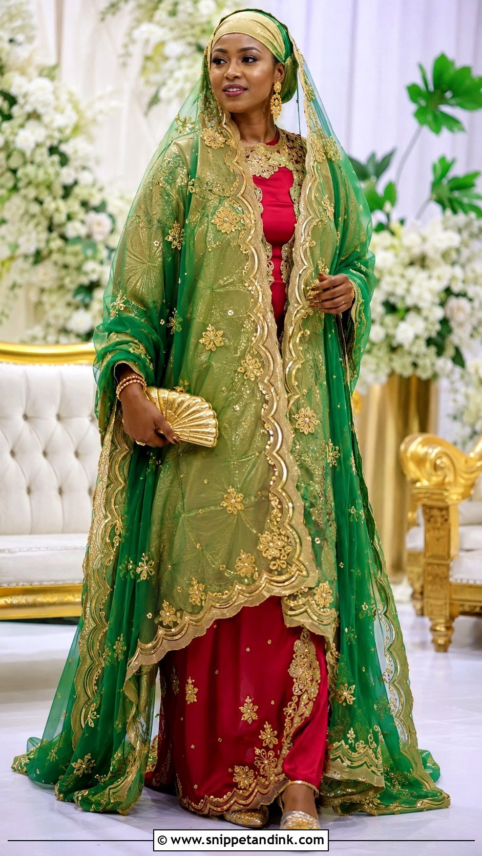 Kanuri Layered Bridal Gown - Snippet and Ink - 20 Bridal Traditional Dresses Nigeria