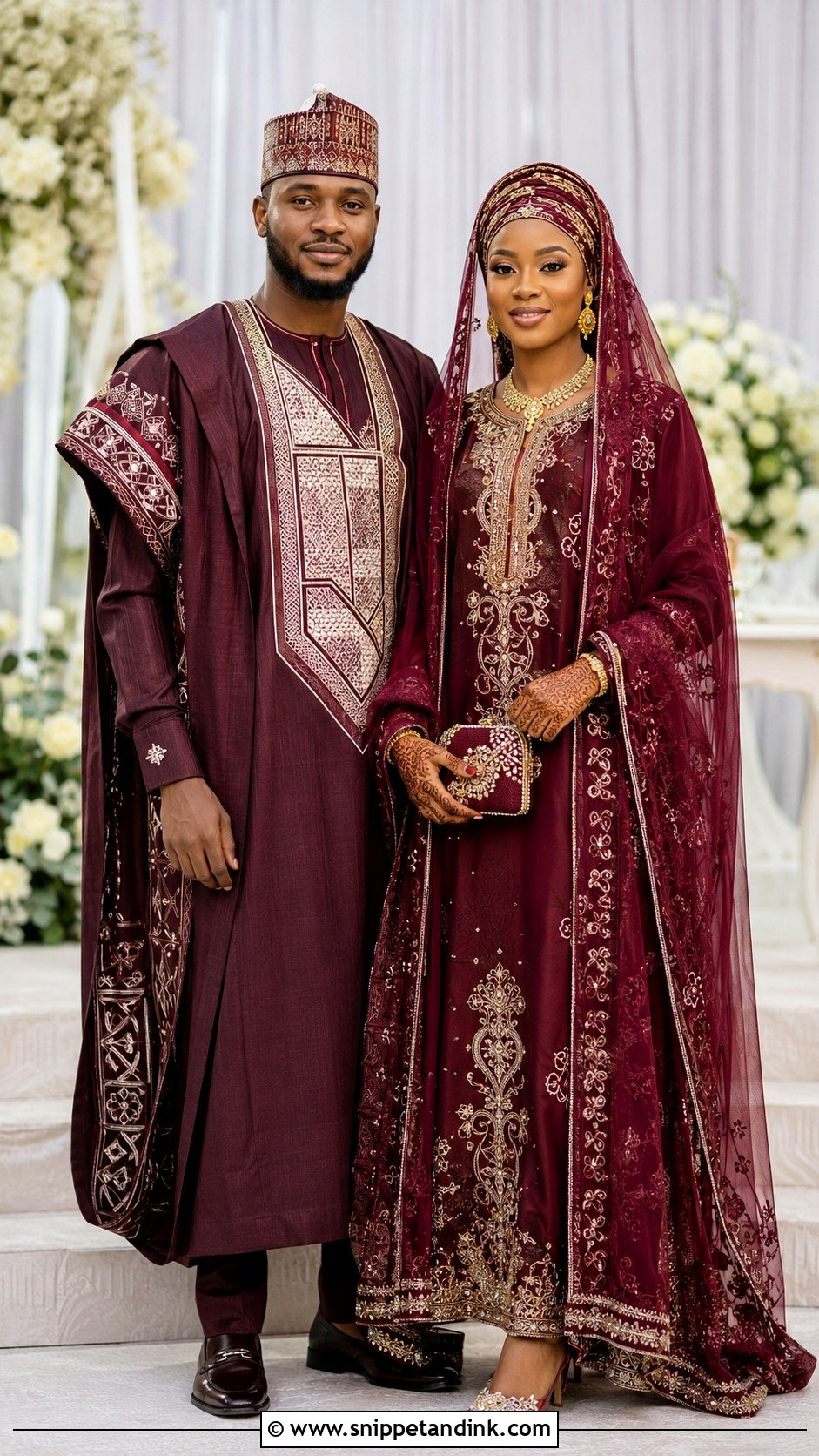 Kanuri Traditional Marriage Attire With Embroidery - Snippet and Ink - 25 Traditional Marriage Attires in Nigeria Ideas