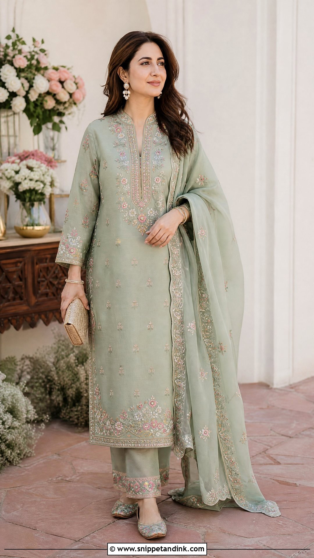 Kashmiri Embroidered Suit Wedding Dress - Snippet and Ink - 25 Traditional Indian Wedding Dress Ideas