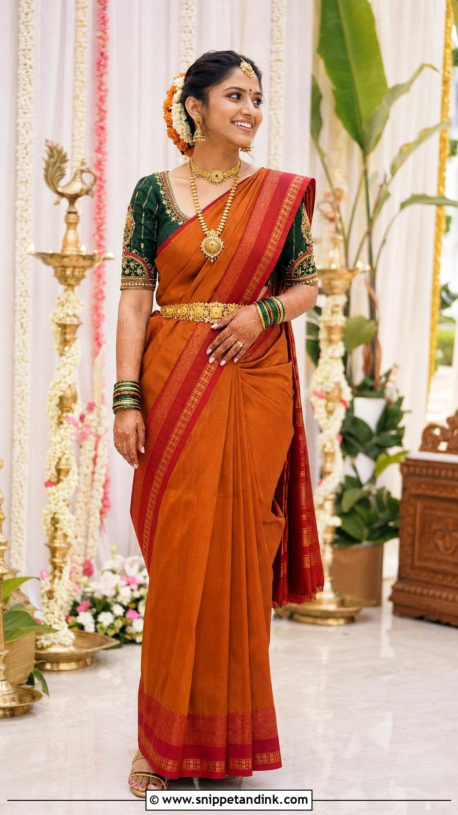 Kasuti Embroidery Karnataka Bride - Snippet and Ink - 25 Karnataka Bride Ideas
