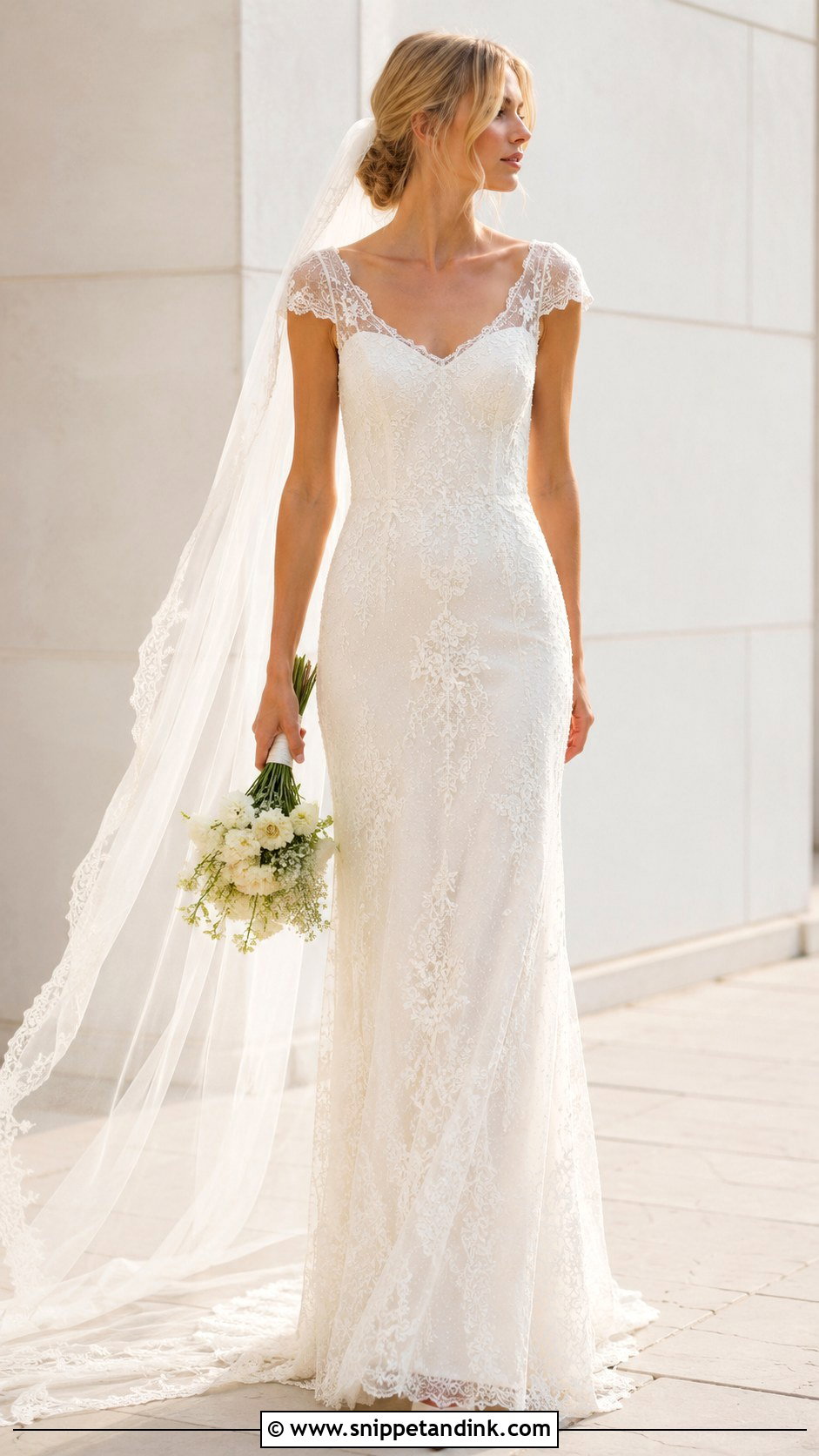 Kate Moss Cap Sleeve Wedding Dress - Snippet and Ink - 25 Kate Moss Wedding Dress Ideas