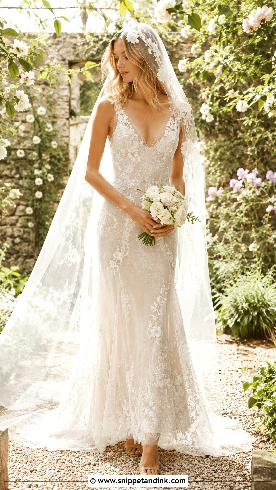 Kate Moss Floral Embroidered Wedding Dress - Snippet and Ink - 25 Kate Moss Wedding Dress Ideas