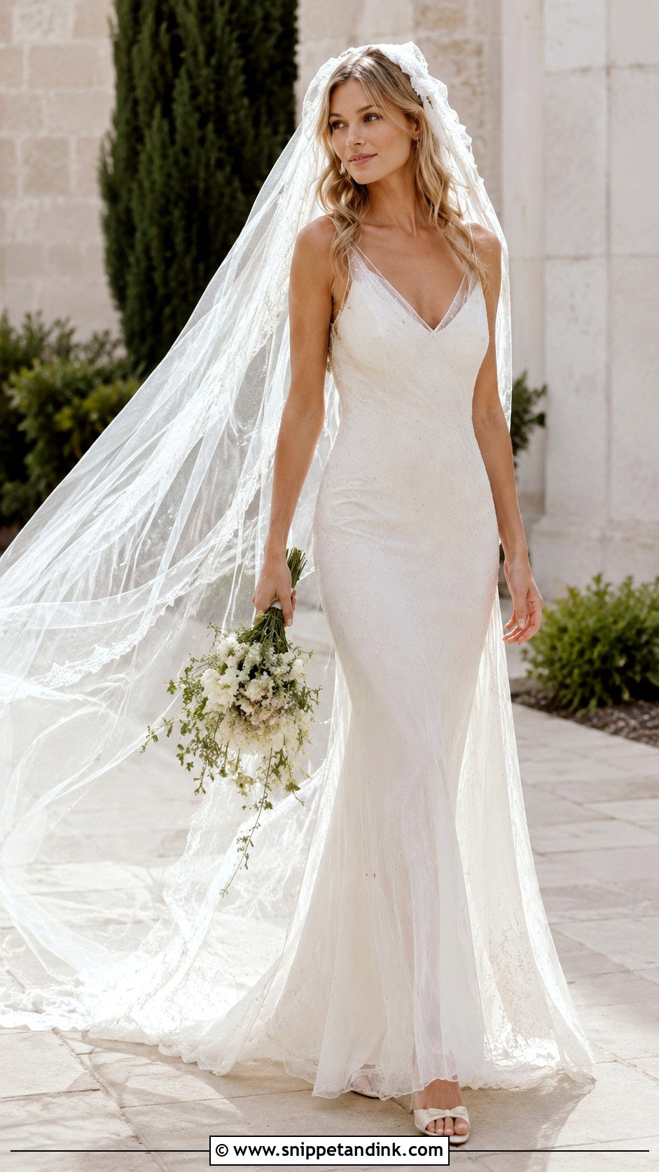 Kate Moss Long Veil Wedding Dress - Snippet and Ink - 25 Kate Moss Wedding Dress Ideas