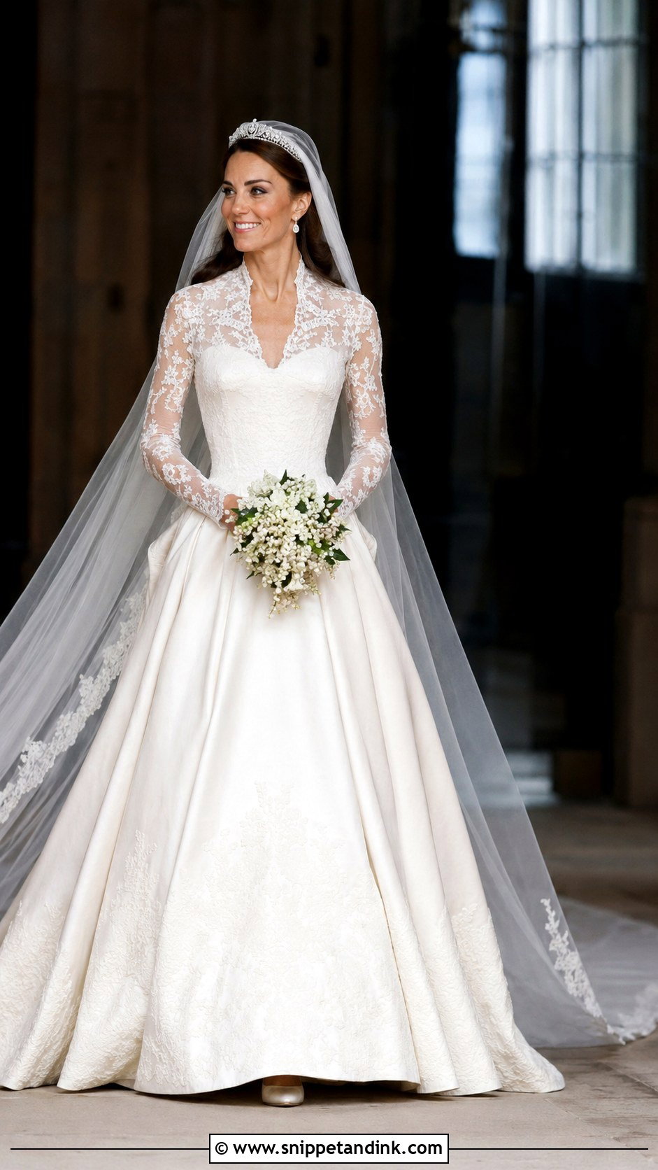 Kate Wedding Dress With Cathedral Veil - Snippet and Ink - 20 Kate Wedding Dress Ideas