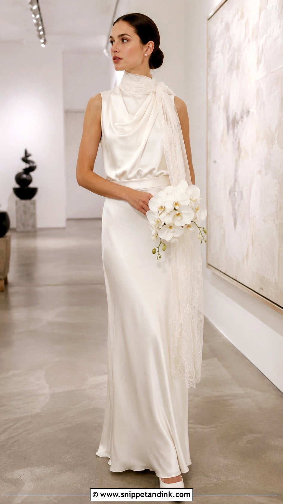 Katherine Tash Harper Gown With Lace Scarf - Snippet and Ink - 20 Katherine Tash Bridal Ideas