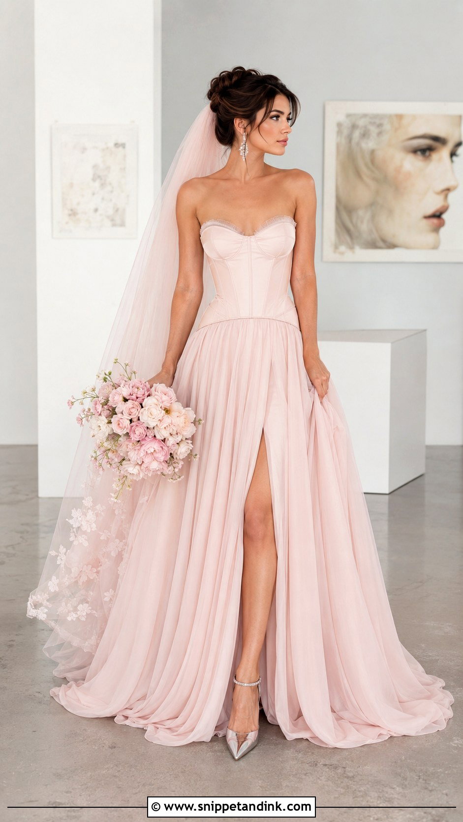 Katherine Tash Luna Gown With Silver Accessories - Snippet and Ink - 20 Katherine Tash Bridal Ideas