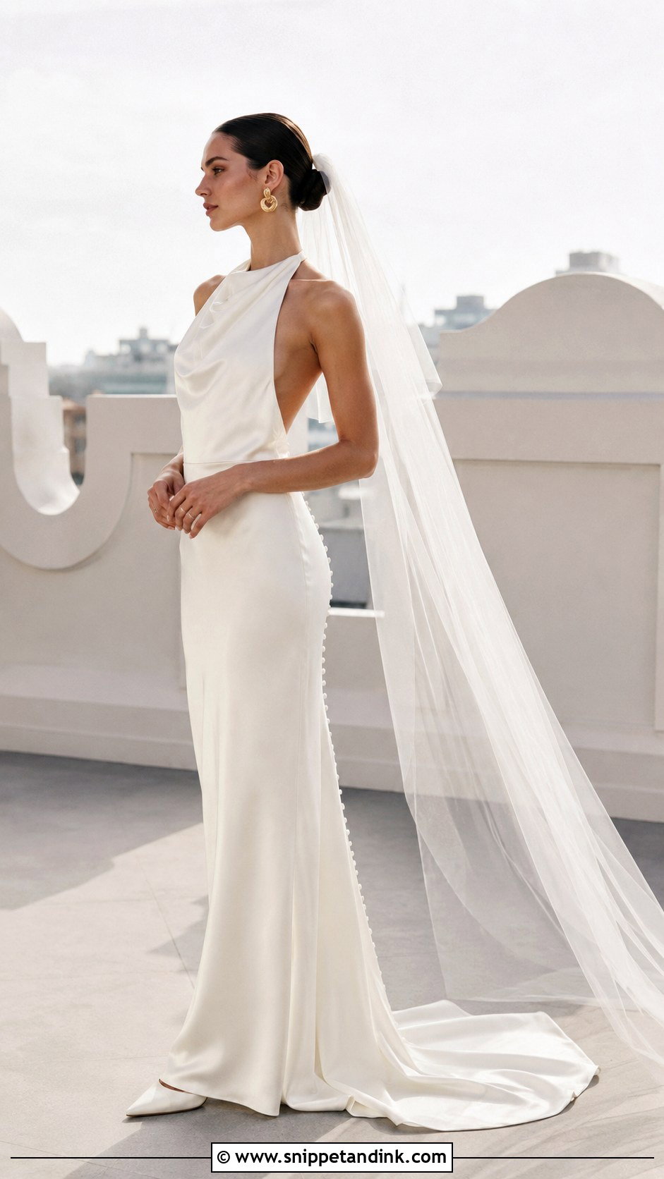 Katherine Tash Sloane Halter Gown With Low Bun - Snippet and Ink - 20 Katherine Tash Bridal Ideas