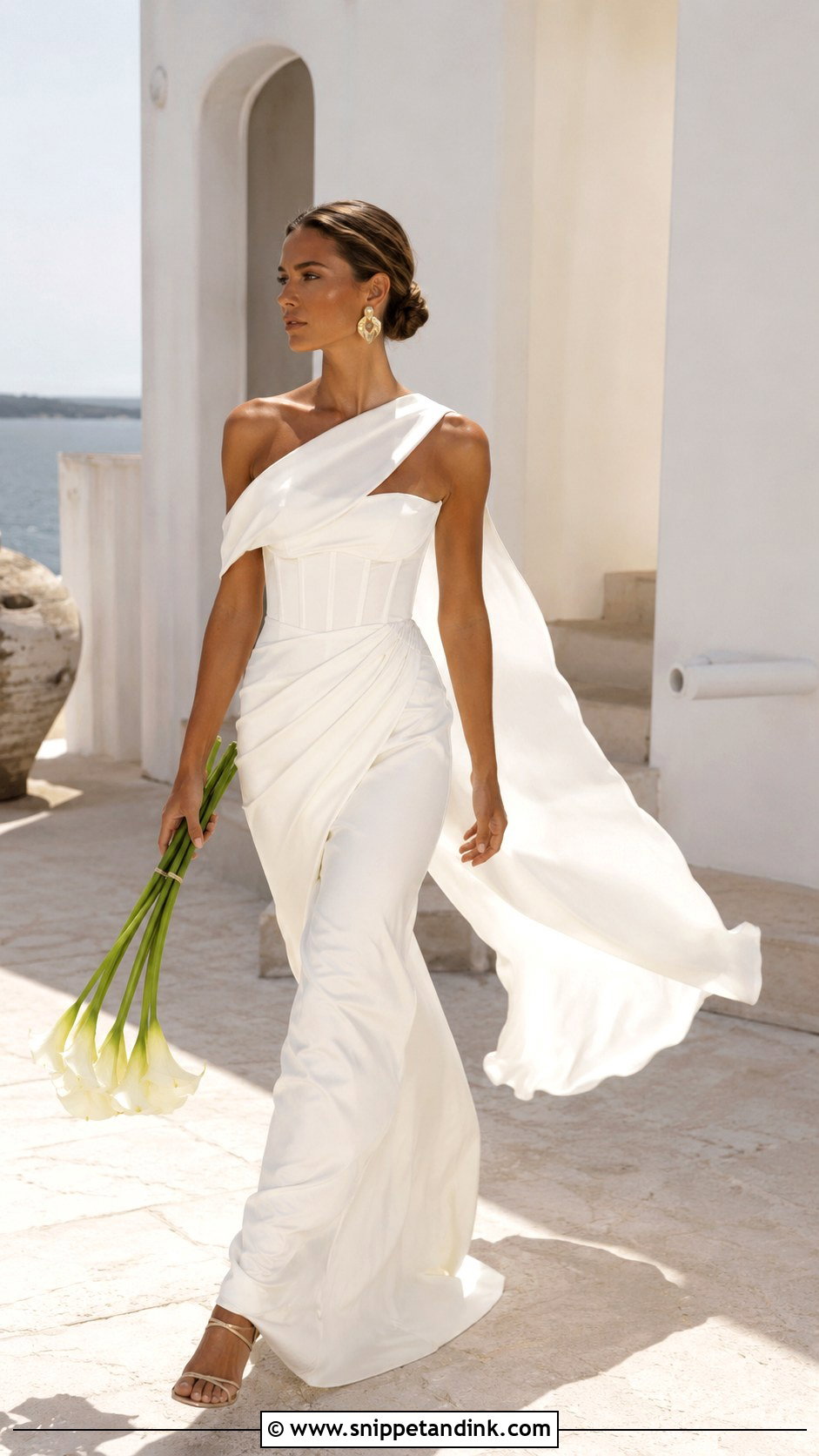 Katherine Tash Tate Gown With Sculptural Earrings - Snippet and Ink - 20 Katherine Tash Bridal Ideas
