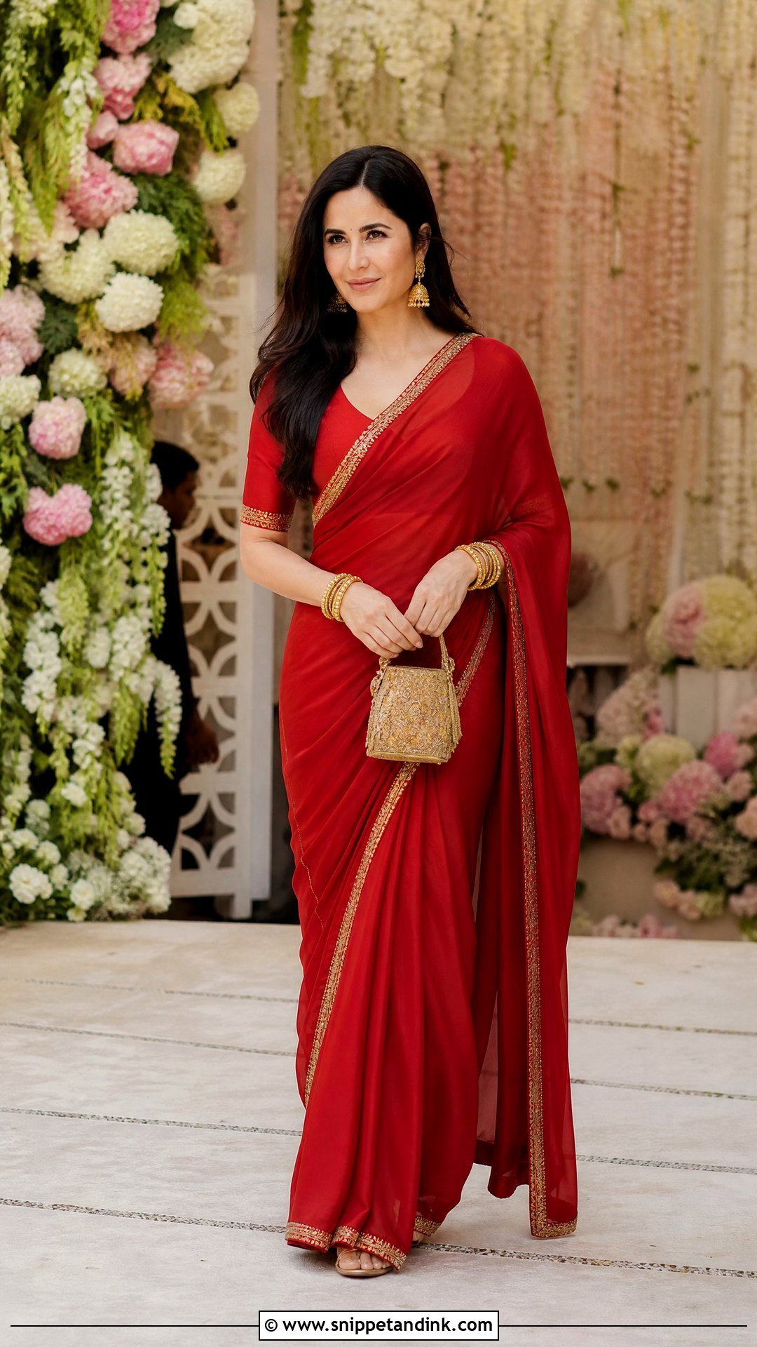 Katrina Kaif Ambani Wedding Saree - Snippet and Ink - 20 Ambani Wedding Celebrity Outfits