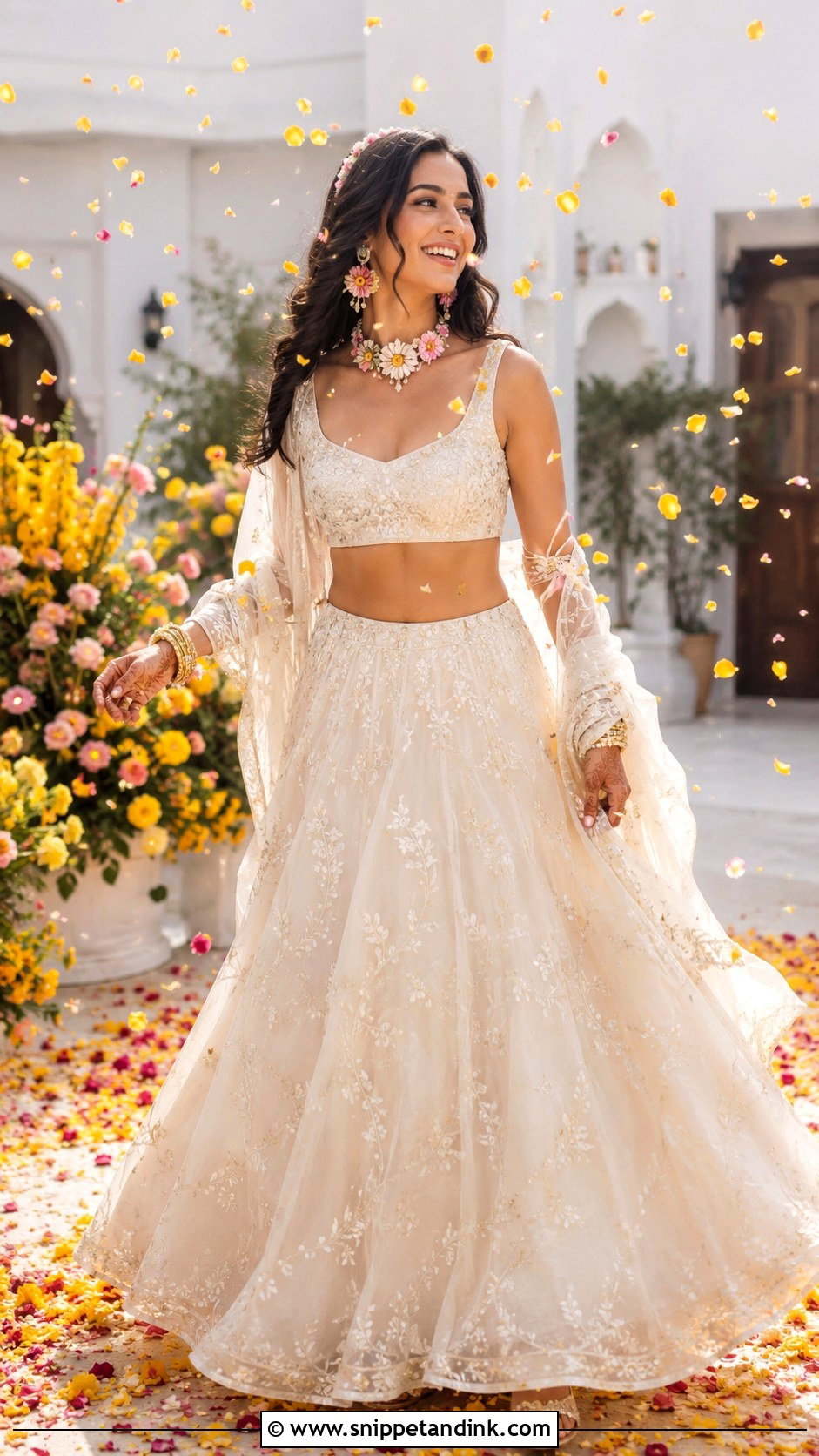 Katrina Kaif Ivory Haldi Lehenga Look - Snippet and Ink - 20 Katrina Kaif Vicky Kaushal Wedding Looks