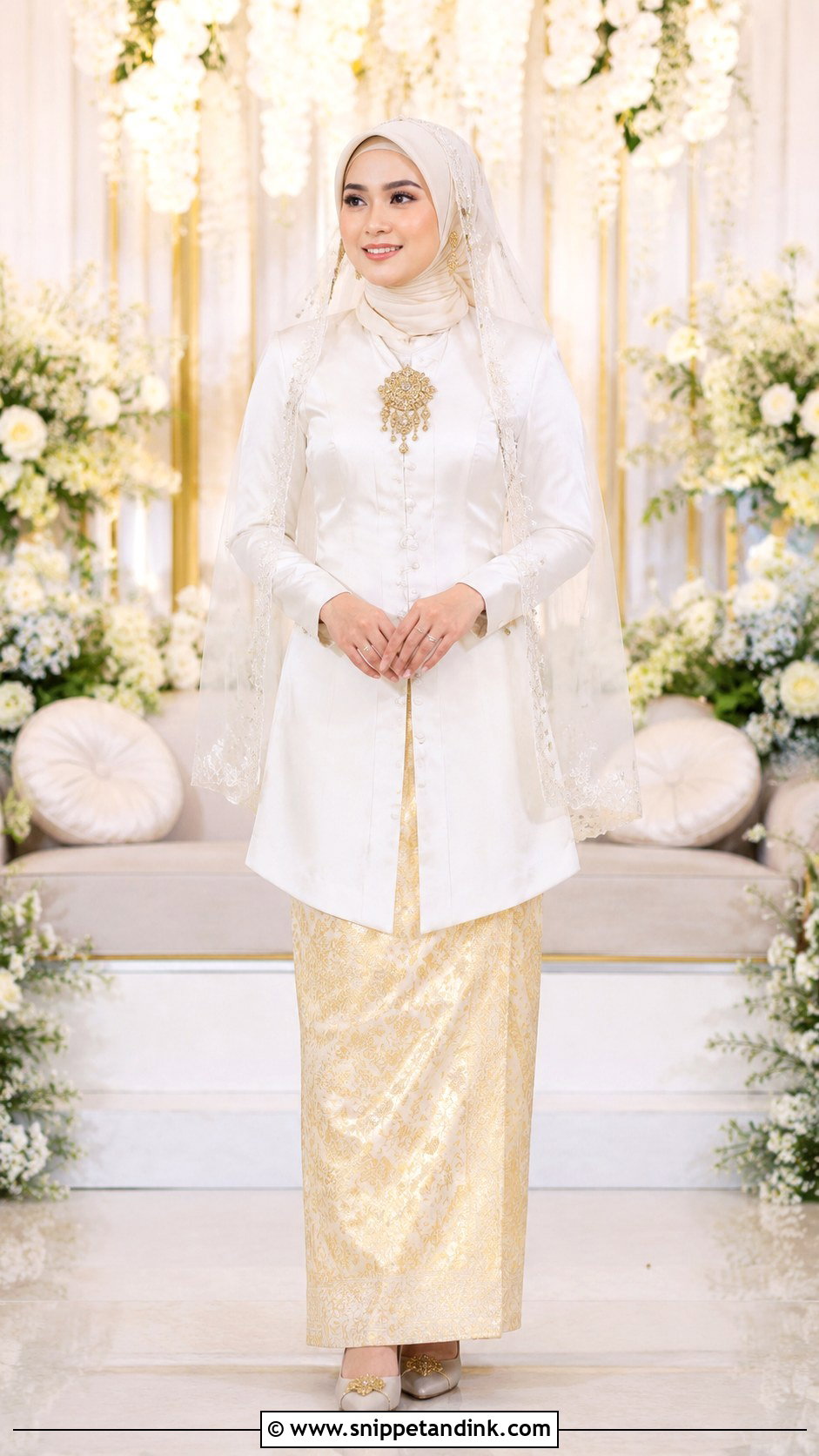 Kebarung Songket Wedding Dress - Snippet and Ink - 20 Malaysian Muslim Wedding Dress Ideas