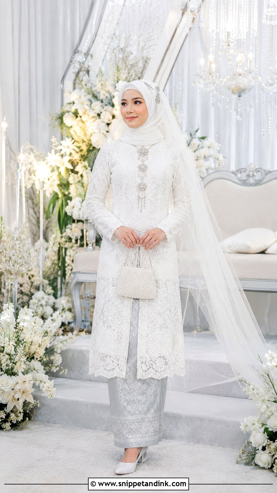 Kebaya Labuh Wedding Dress - Snippet and Ink - 20 Malaysian Muslim Wedding Dress Ideas