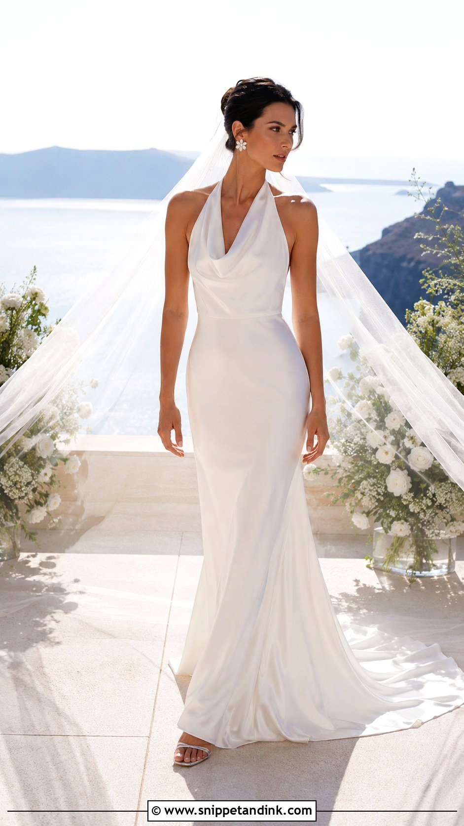 Kendall Jenner Halter Neck Wedding Dress - Snippet and Ink - 20 Kendall Jenner Wedding Dress Ideas