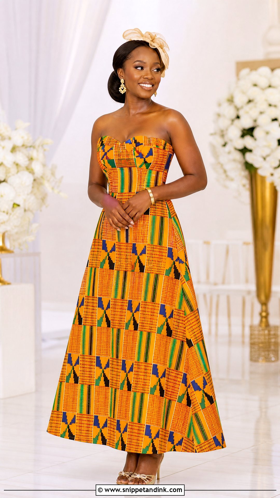 Kente A Line Wedding Dress - Snippet and Ink - 25 Kente Wedding Dress Ideas
