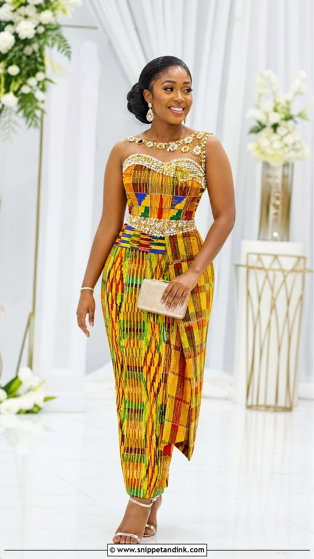 Kente Beaded Wedding Dress - Snippet and Ink - 25 Kente Wedding Dress Ideas