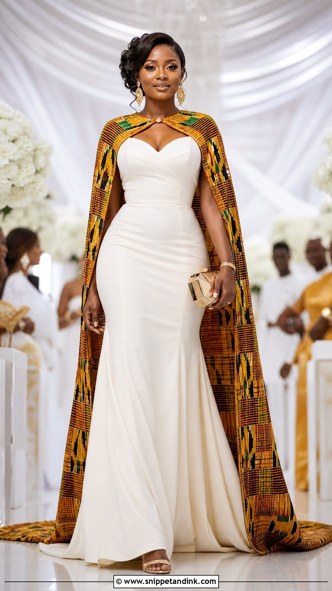 Kente Cape Wedding Dress - Snippet and Ink - 25 Kente Wedding Dress Ideas