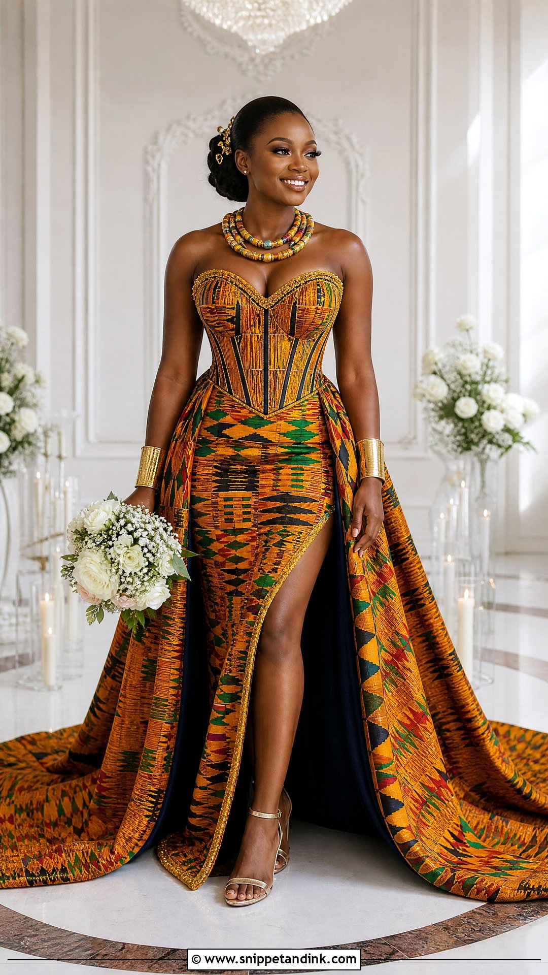 Kente Corset Wedding Dress - Snippet and Ink - 25 Kente Wedding Dress Ideas