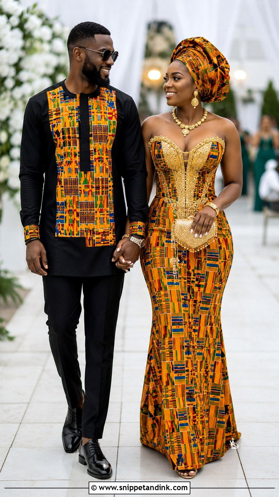 Kente Couple Wedding Outfit - Snippet and Ink - 25 Matching African Couple Outfits Wedding