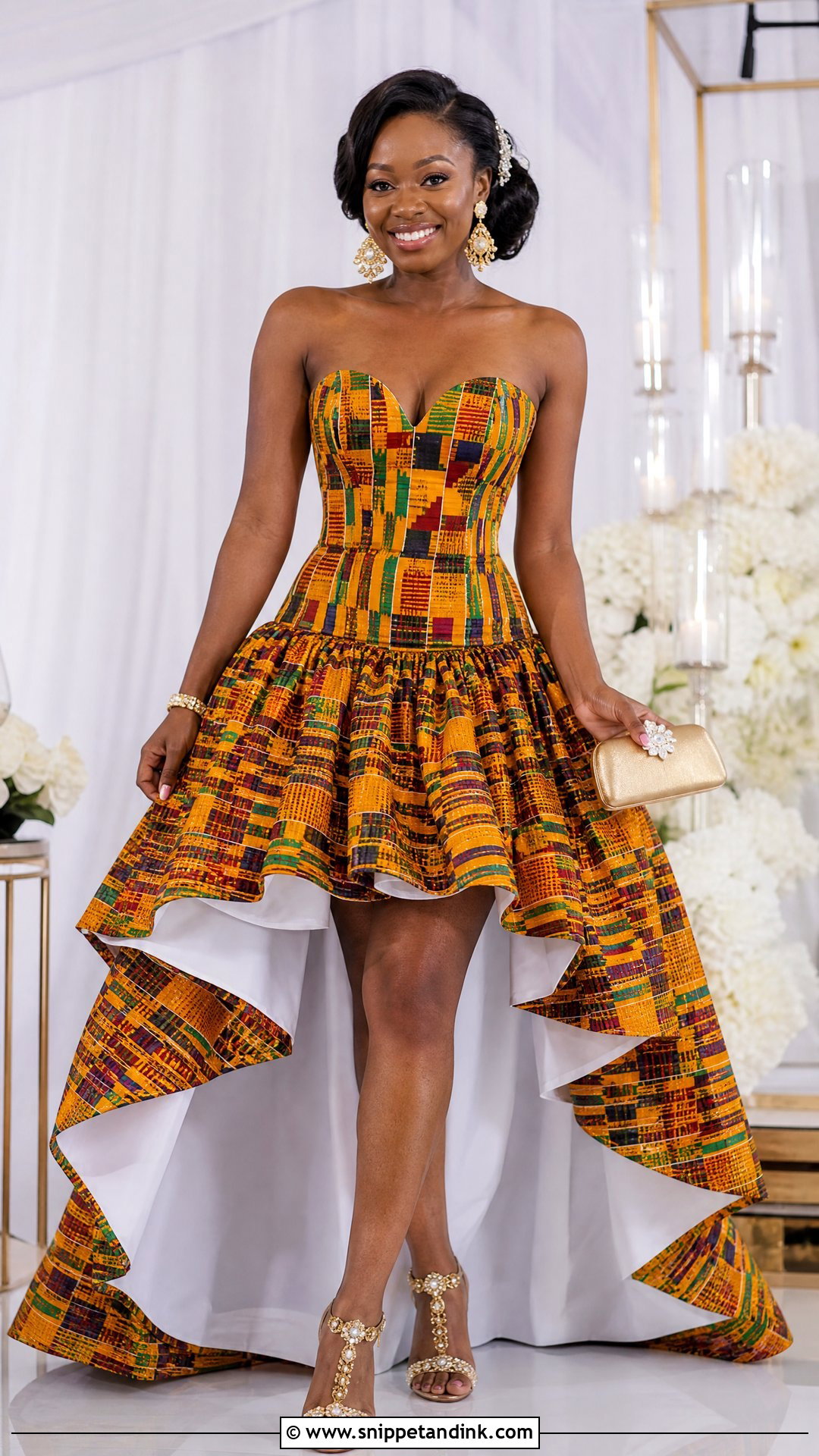 Kente High Low Wedding Dress - Snippet and Ink - 25 Kente Wedding Dress Ideas