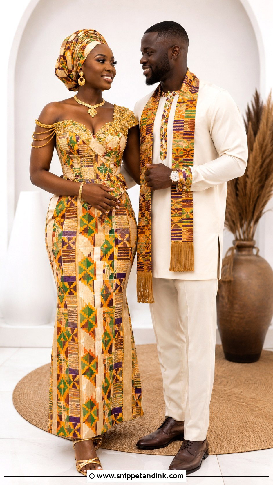 Kente Inspired Lobola Outfit - Snippet and Ink - 25 Lobola Outfits for Couples