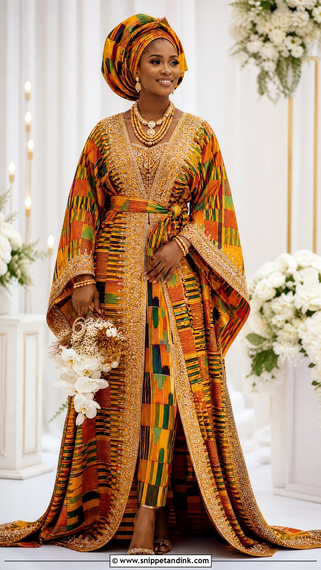 Kente Kaftan Wedding Dress - Snippet and Ink - 25 Kente Wedding Dress Ideas