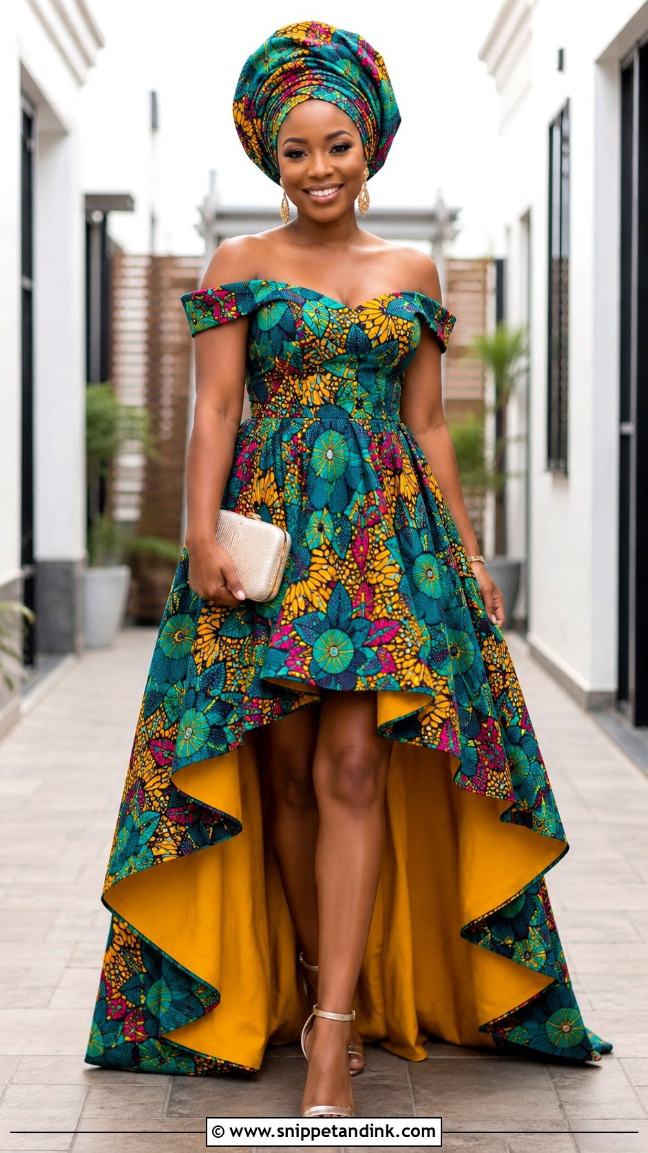 Kente Lobola Dress With Fitted Bodice - Snippet and Ink - 30 Lobola Dresses for Bride