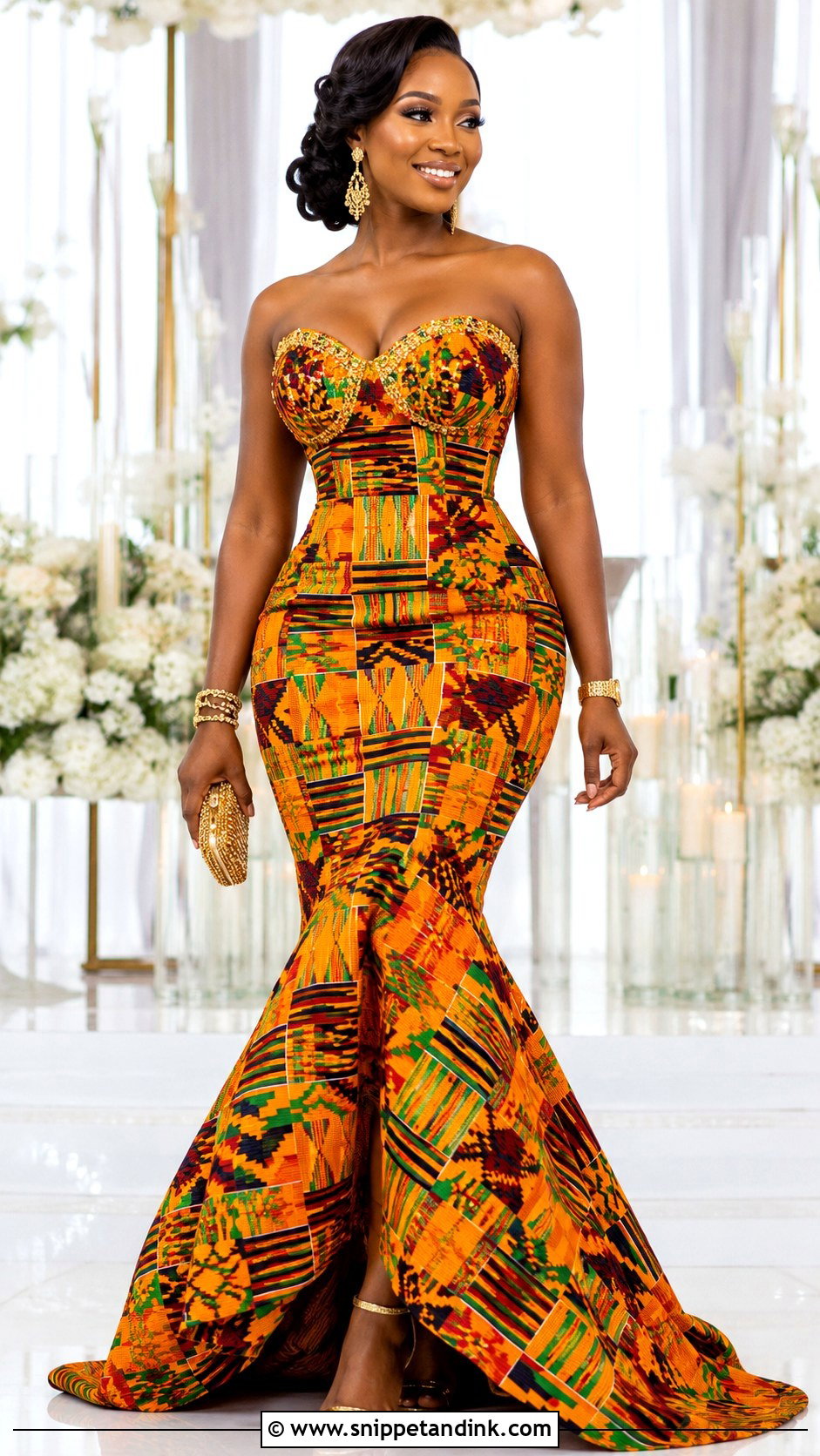 Kente Mermaid African Bridal Dress - Snippet and Ink - 20 African Bridal Wedding Dress Ideas