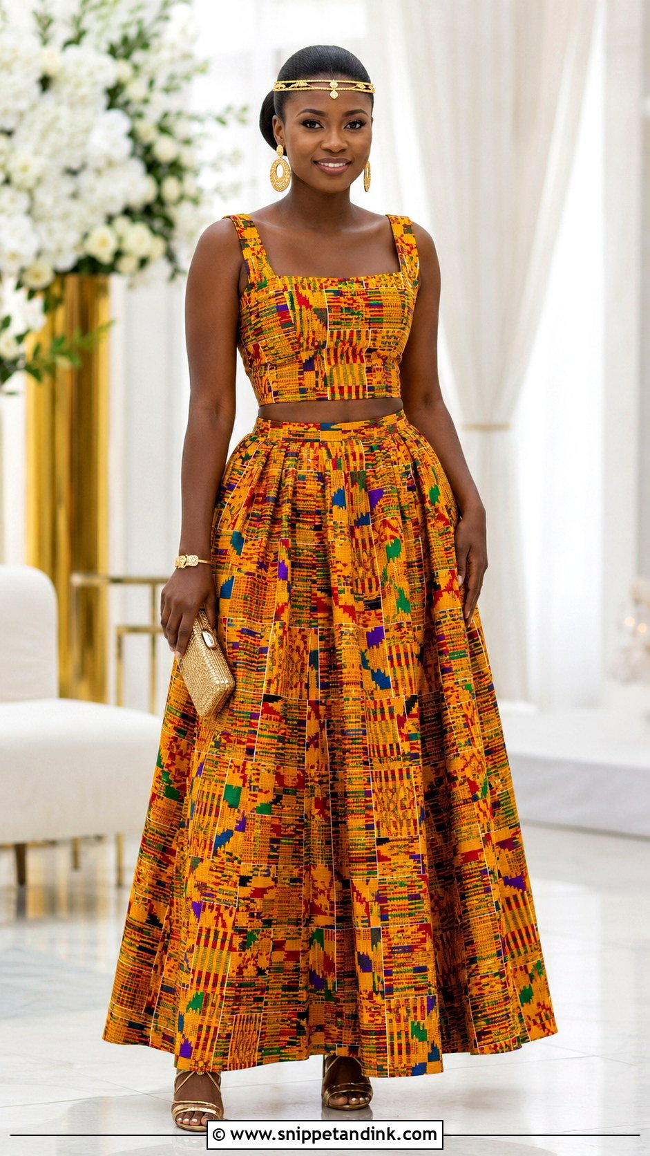 Kente Two Piece African Bridal Outfit - Snippet and Ink - 20 African Bridal Wedding Dress Ideas