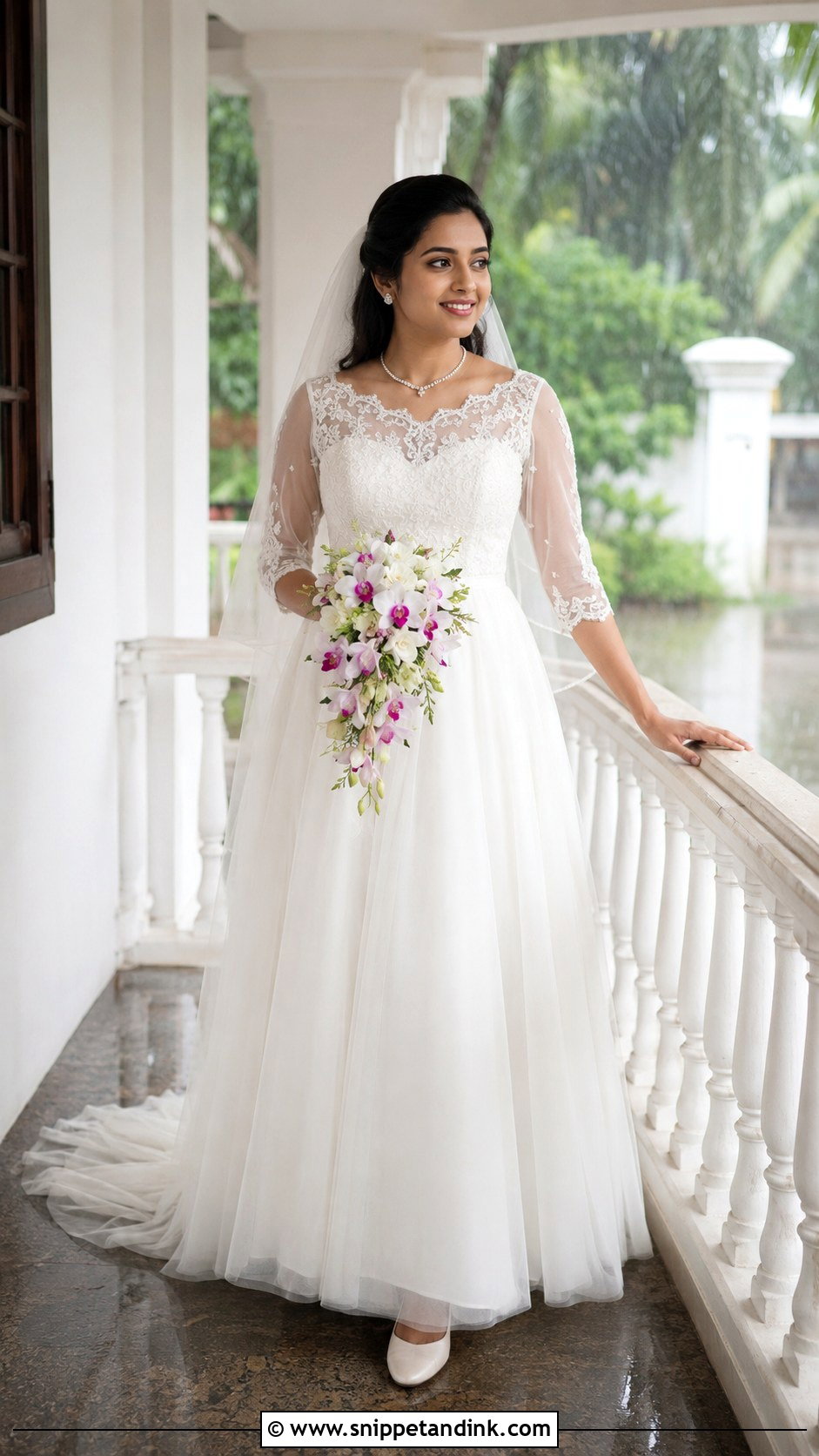 Kerala Christian Bride Lightweight Tulle Gown - Snippet and Ink - 20 Kerala Christian Bride Gown Ideas