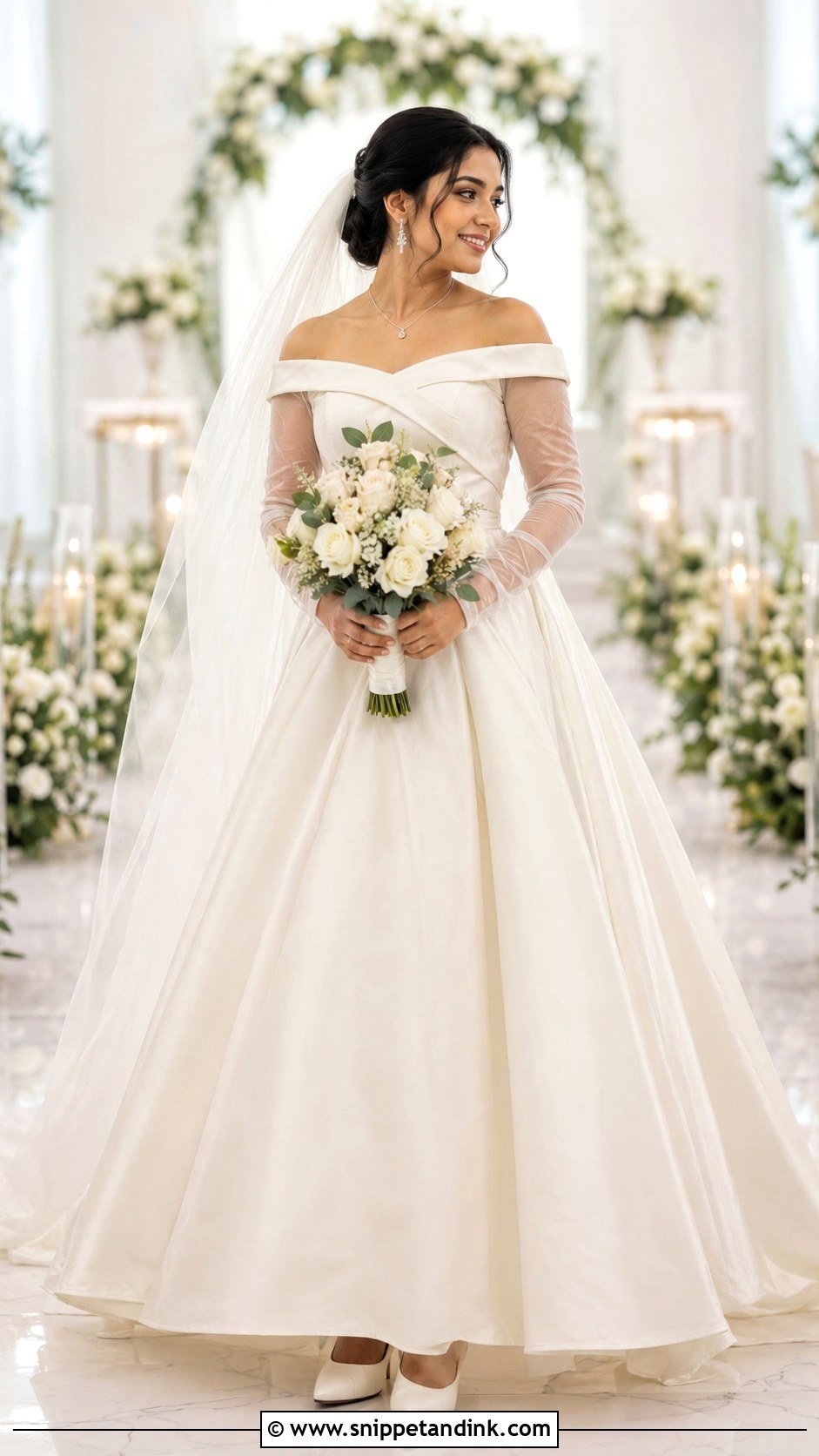 Kerala Christian Bride Off Shoulder Gown - Snippet and Ink - 20 Kerala Christian Bride Gown Ideas