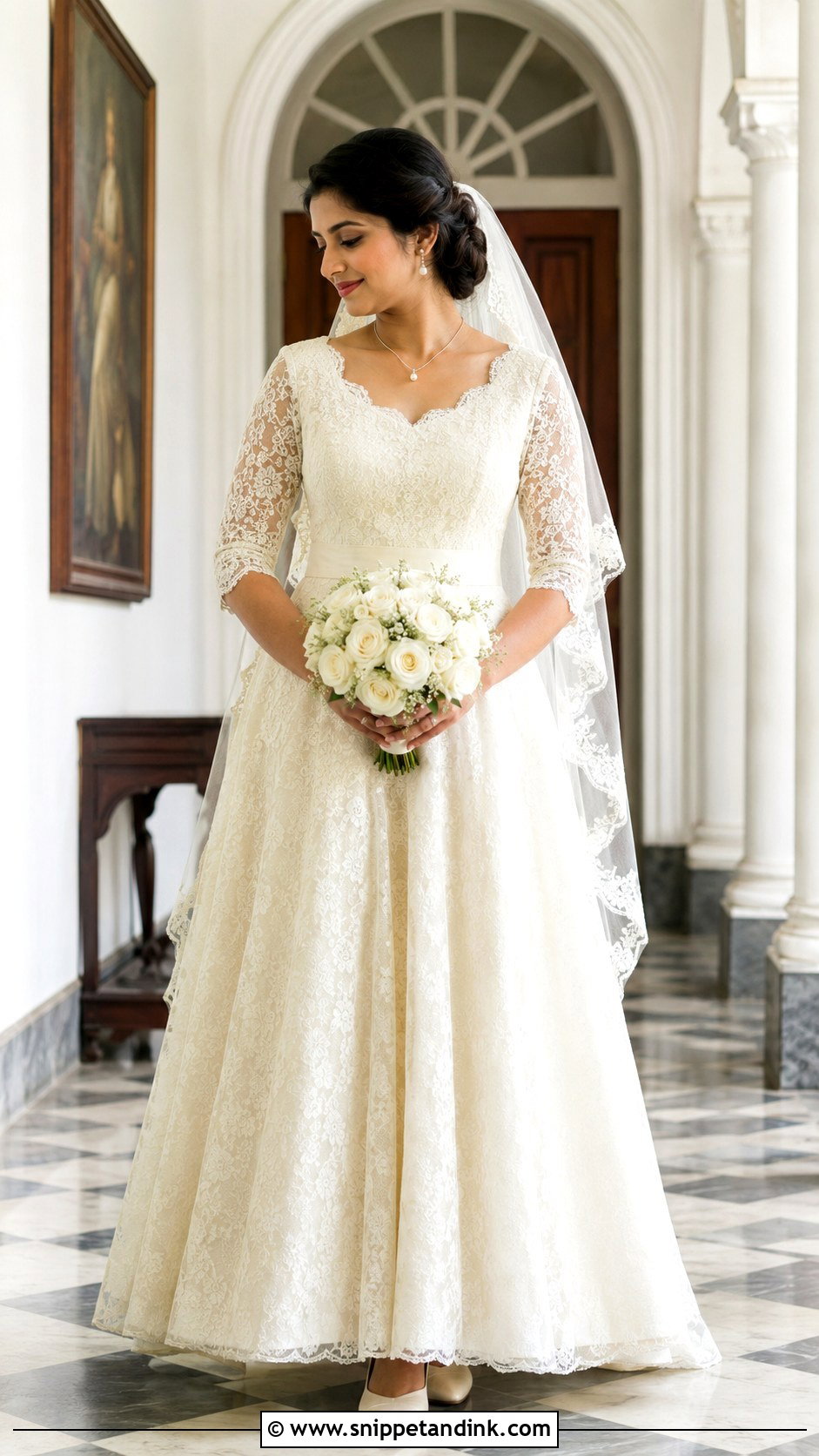 Kerala Christian Bride Vintage Lace Gown - Snippet and Ink - 20 Kerala Christian Bride Gown Ideas