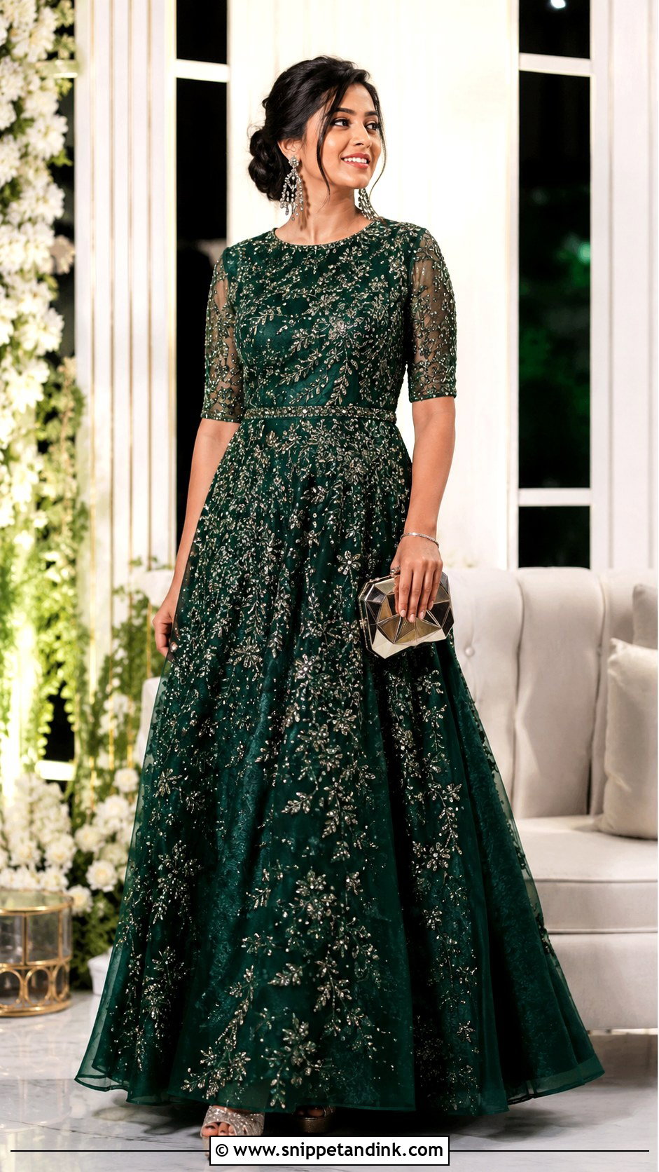 Kerala Embroidered Reception Gown - Snippet and Ink - 20 Kerala Wedding Dress Ideas