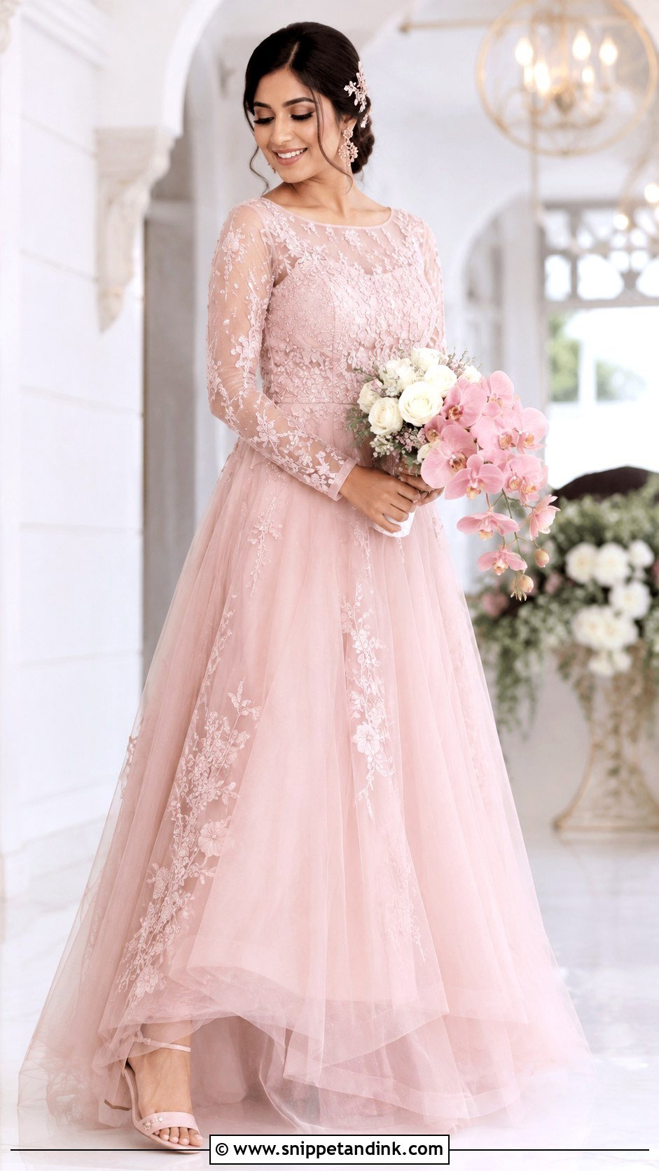 Kerala Wedding Blush Pink Gown - Snippet and Ink - 20 Kerala Wedding Gown Ideas