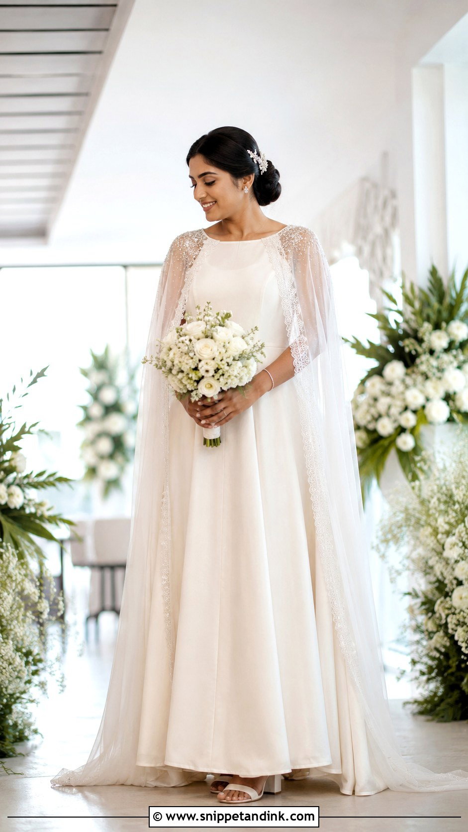 Kerala Wedding Cape Sleeve Gown - Snippet and Ink - 20 Kerala Wedding Gown Ideas