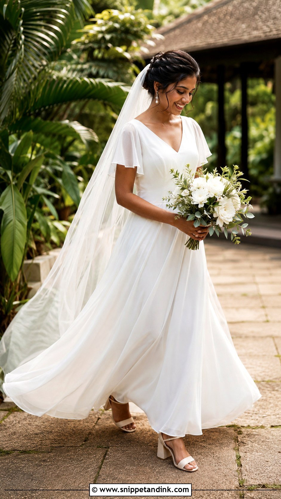 Kerala Wedding Chiffon Outdoor Gown - Snippet and Ink - 20 Kerala Wedding Gown Ideas