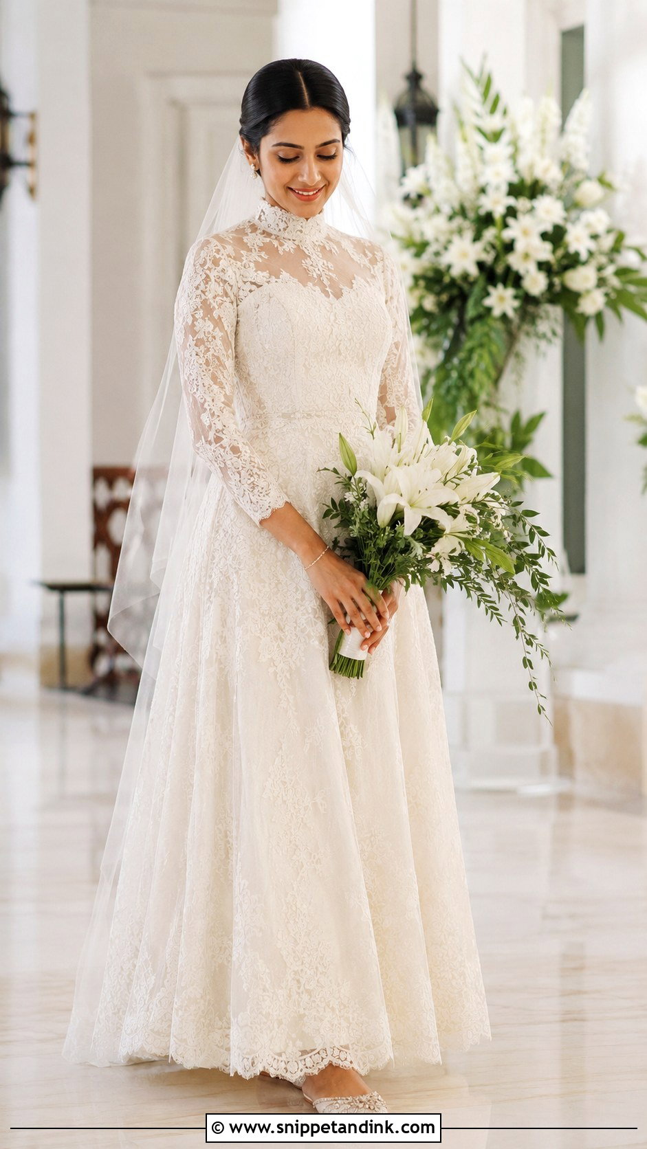 Kerala Wedding High Neck Gown - Snippet and Ink - 20 Kerala Wedding Gown Ideas