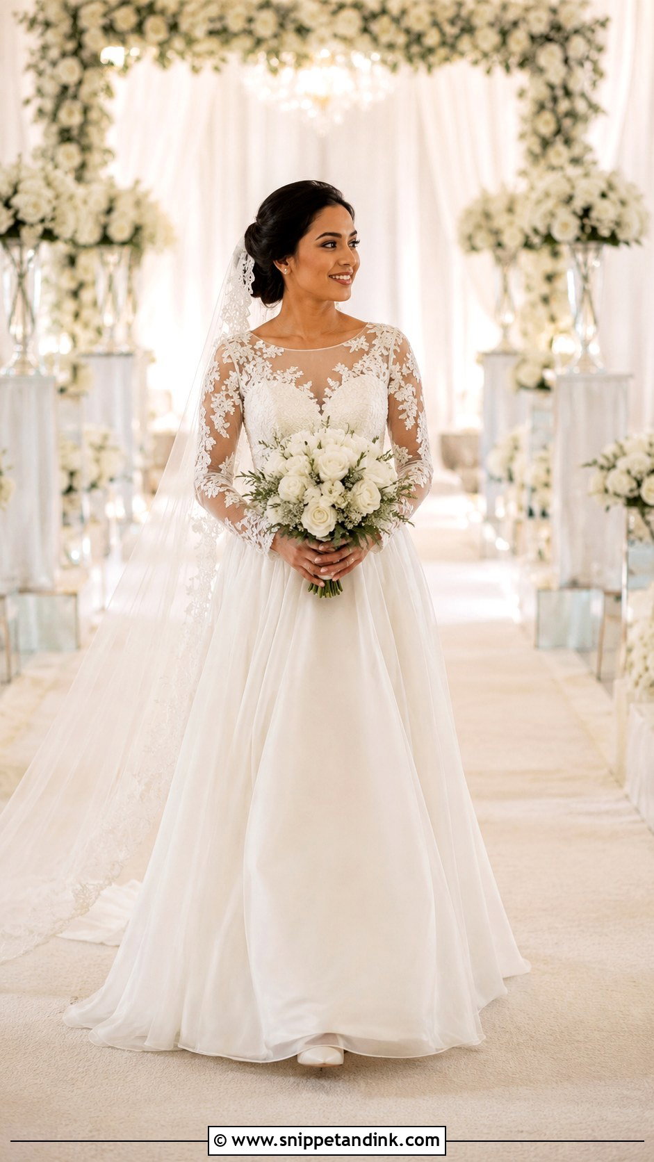 Kerala Wedding Long Sleeve Gown - Snippet and Ink - 20 Kerala Wedding Gown Ideas