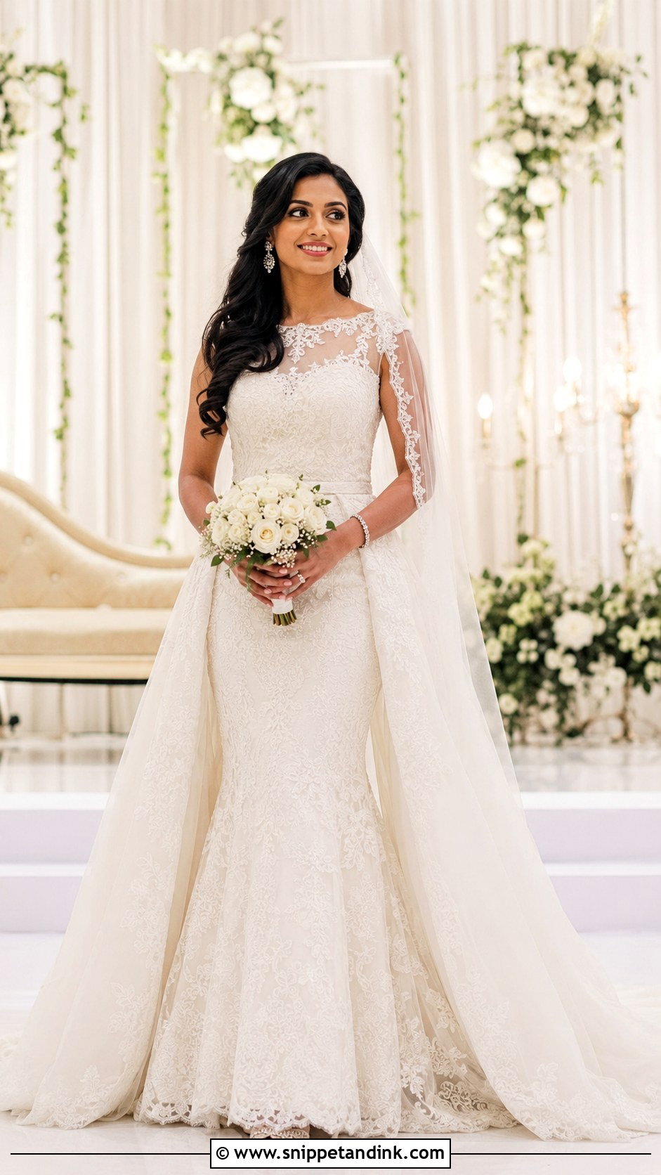 Kerala Wedding Mermaid Lace Gown - Snippet and Ink - 20 Kerala Wedding Gown Ideas