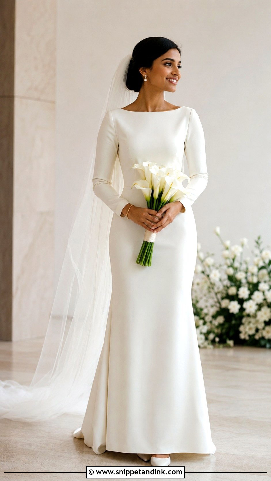 Kerala Wedding Minimalist Crepe Gown - Snippet and Ink - 20 Kerala Wedding Gown Ideas