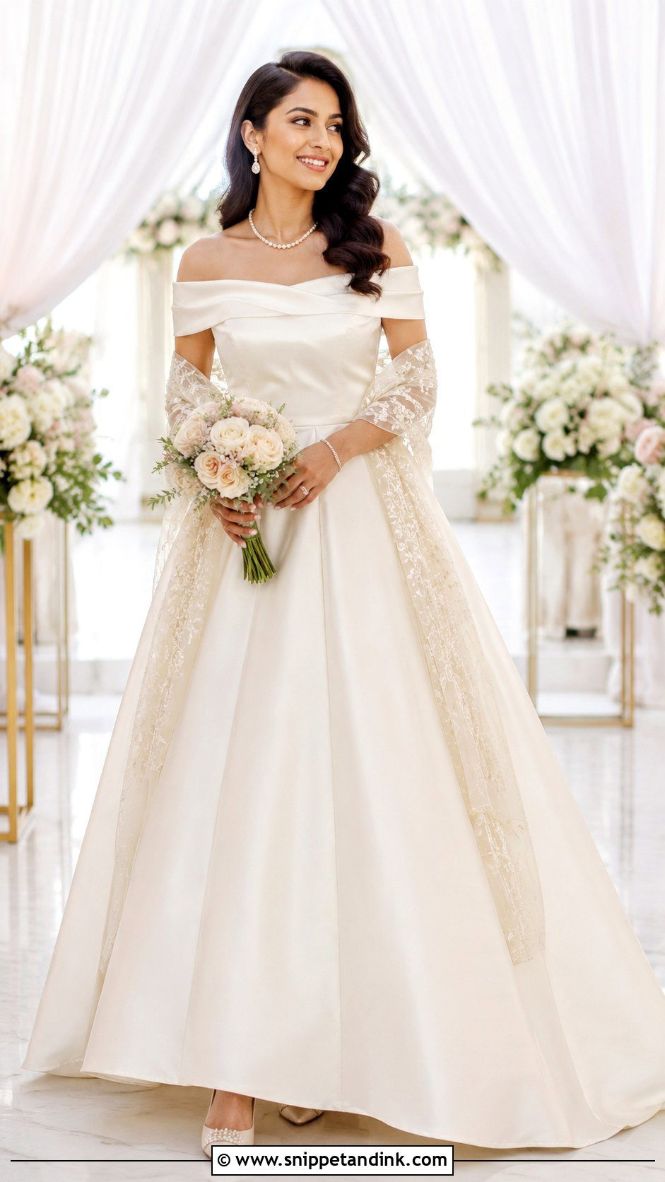Kerala Wedding Off Shoulder Gown - Snippet and Ink - 20 Kerala Wedding Gown Ideas