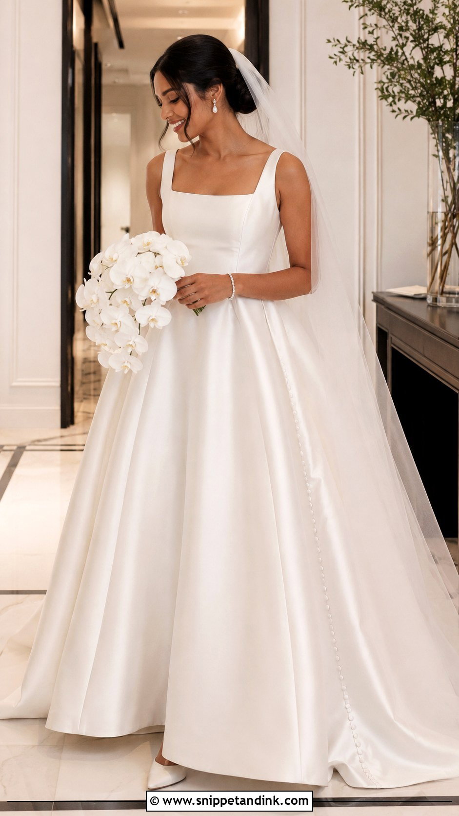 Kerala Wedding Satin Ball Gown - Snippet and Ink - 20 Kerala Wedding Gown Ideas