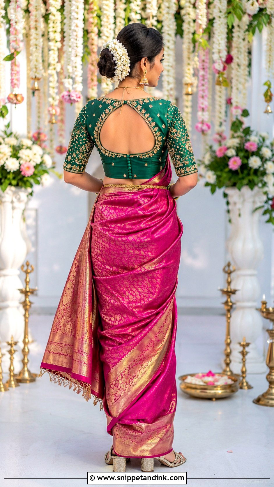 Keyhole Back Bridal Blouse - Snippet and Ink - 20 Brides Wedding Blouse Designs