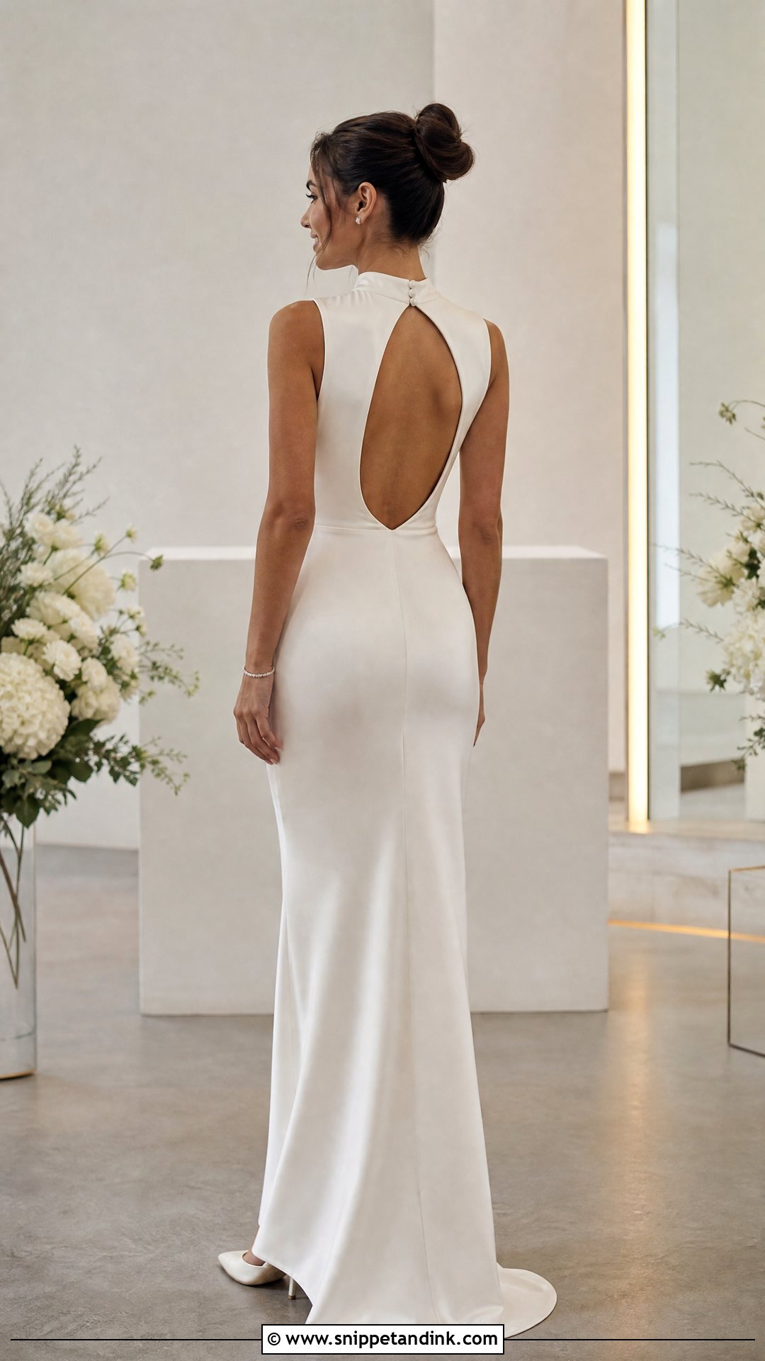 Keyhole Back Satin Wedding Dress - Snippet and Ink - 20 Satin Backless Wedding Dress Ideas