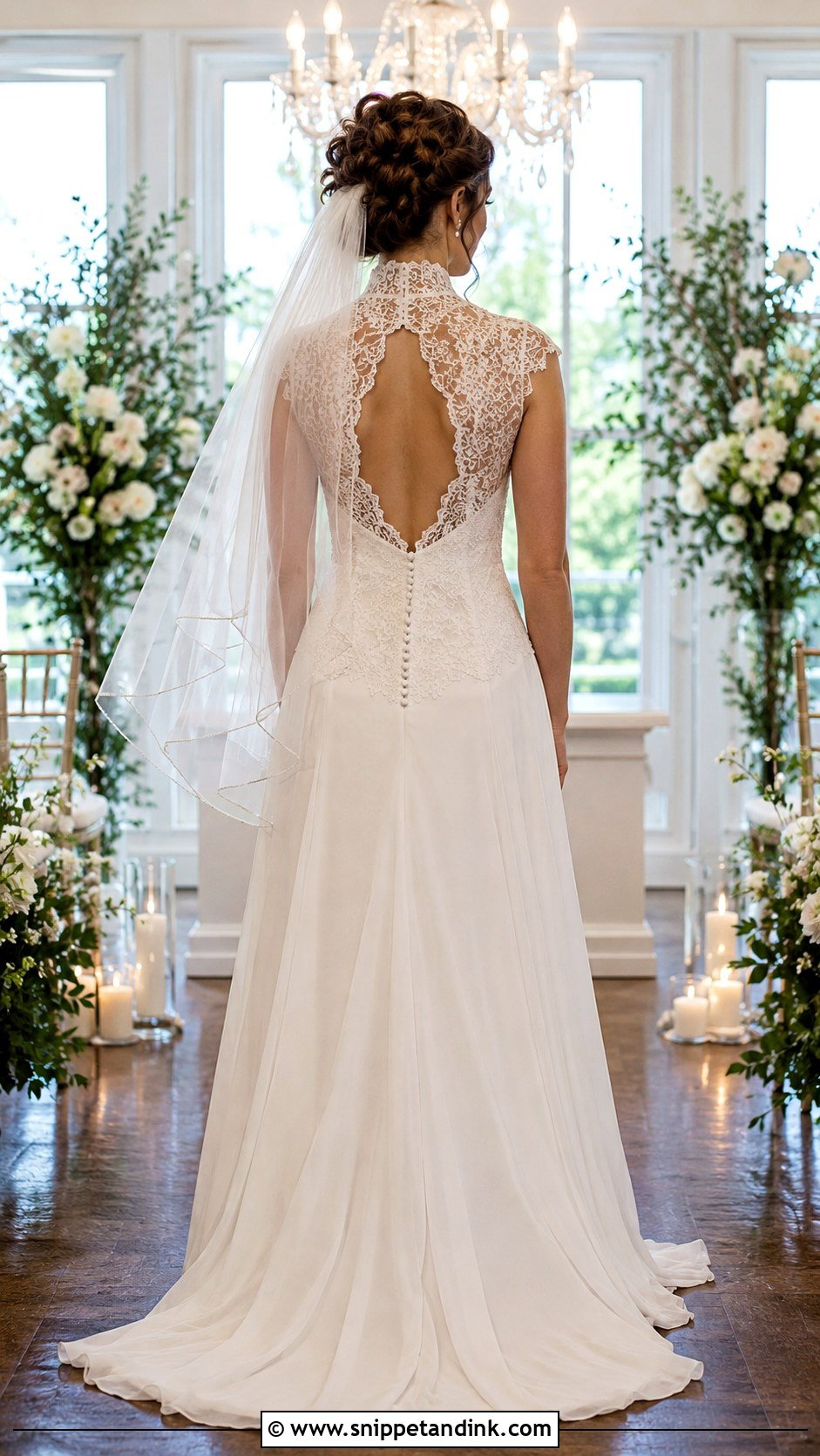 Keyhole Back Wedding Gown - Snippet and Ink - 20 Backless Wedding Gown Ideas
