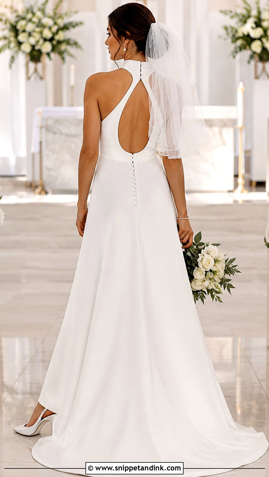 Keyhole Halter Backless Wedding Dress - Snippet and Ink - 20 Halter Backless Wedding Dress Ideas