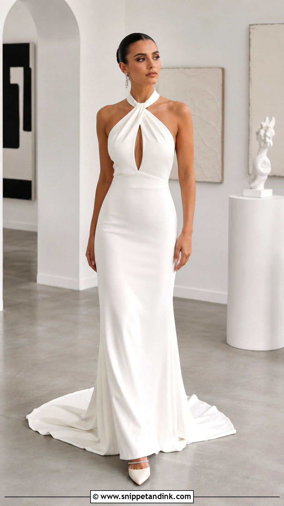 Keyhole Halterneck Wedding Dress - Snippet and Ink - 30 Halterneck Wedding Dress Ideas