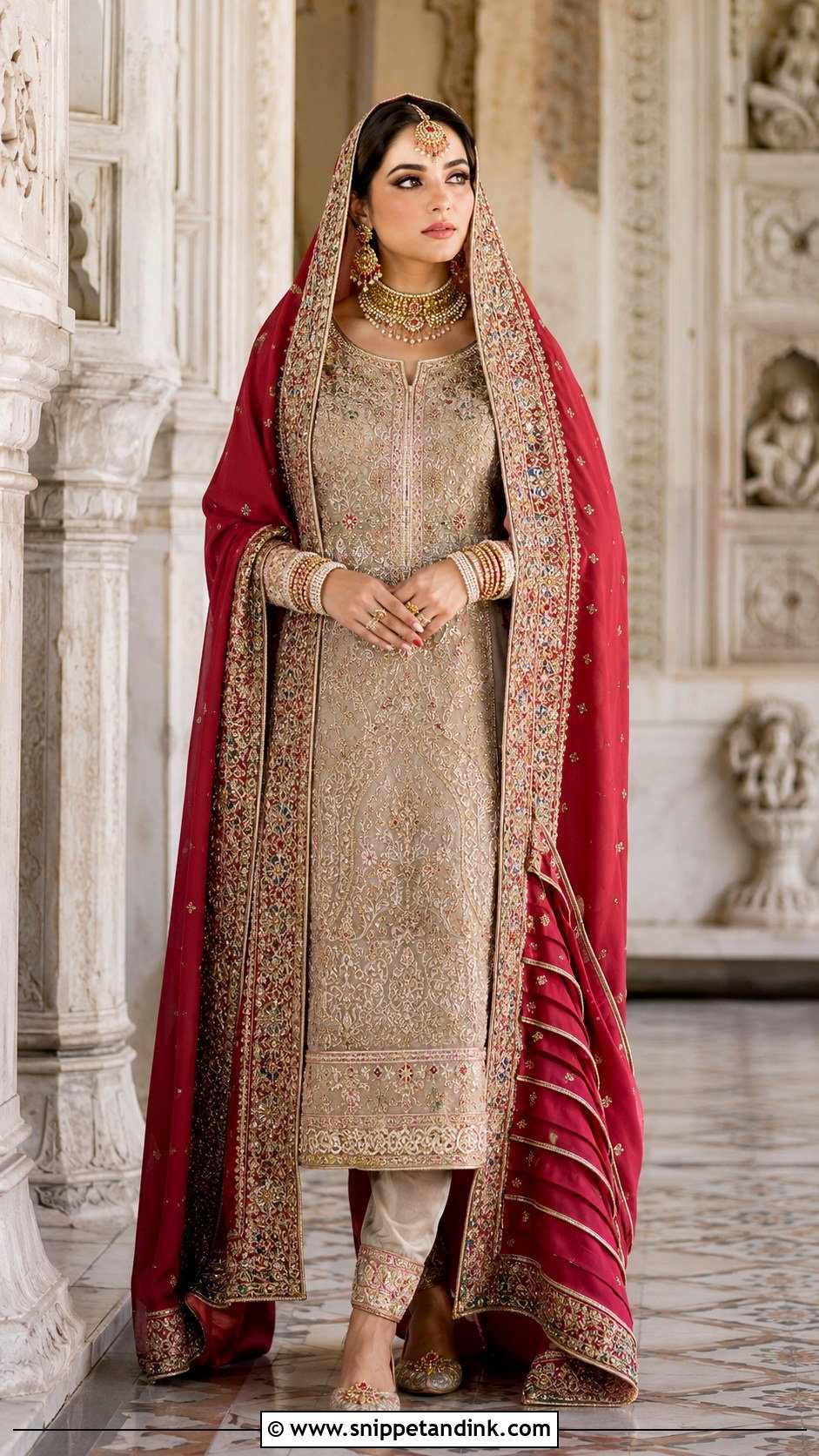 Khada Dupatta Bridal Outfit - Snippet and Ink - 20 Bridal Dupatta Style Ideas