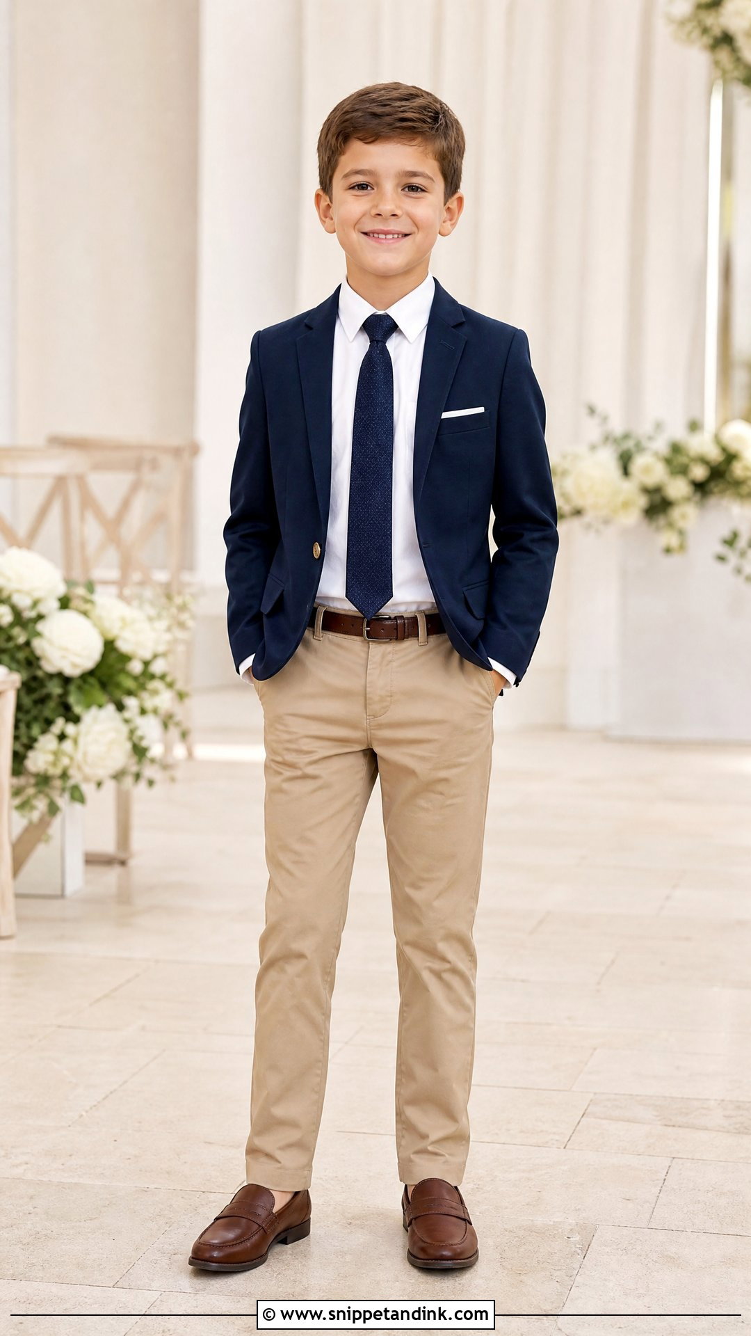 Khaki Pants And Blazer Wedding Outfit - Snippet and Ink - 25 Boys Outfits for Wedding